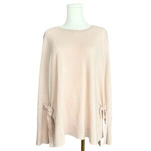 Halogen 100% Cashmere Tie Hem Sweater